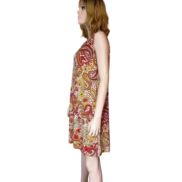 Tommy Hilfiger Dress Jesey Knit Paisley Floral Sleeveless Versatile Sleeveless - Picture 7 of 13